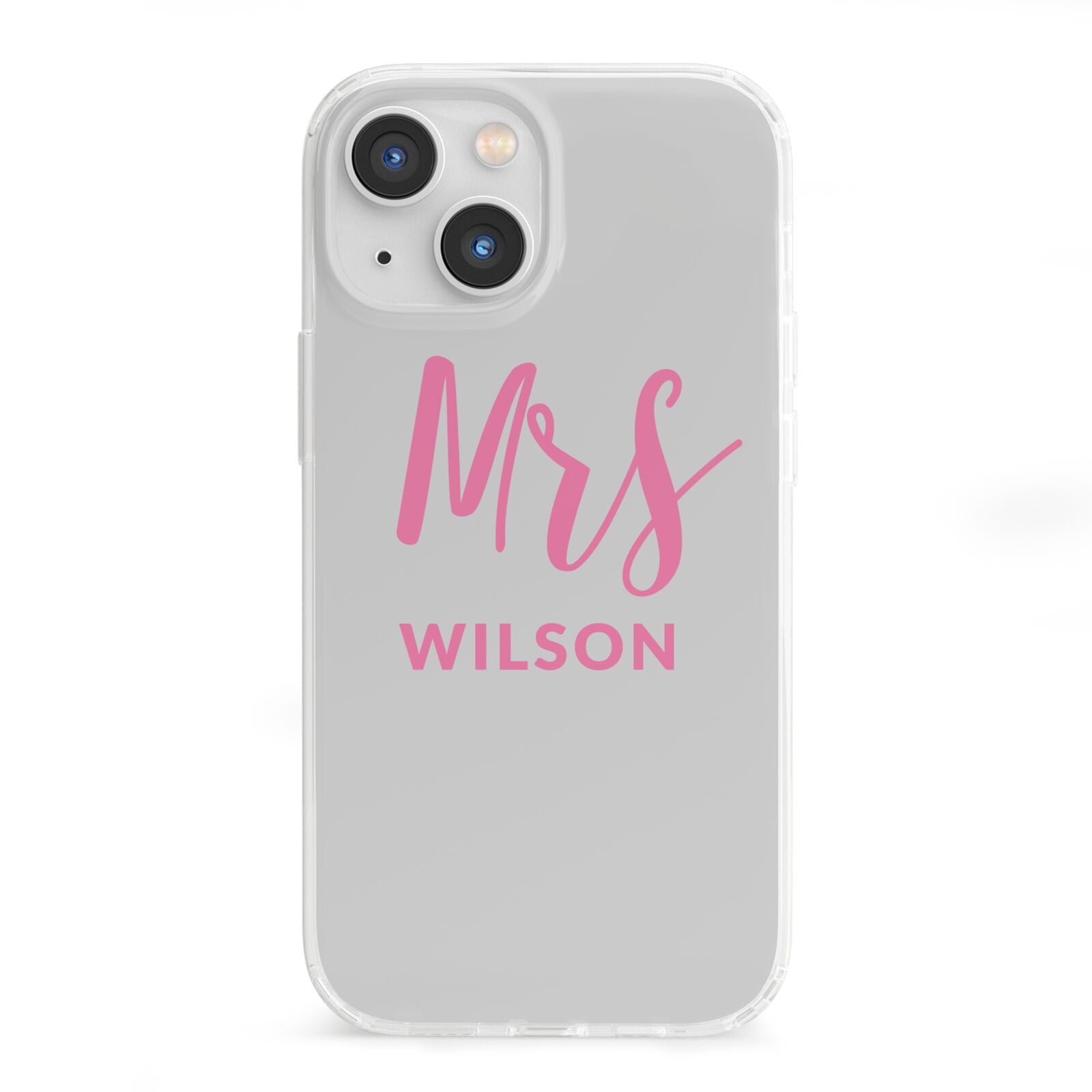 Personalised Mrs Couple iPhone 13 Mini Clear Bumper Case