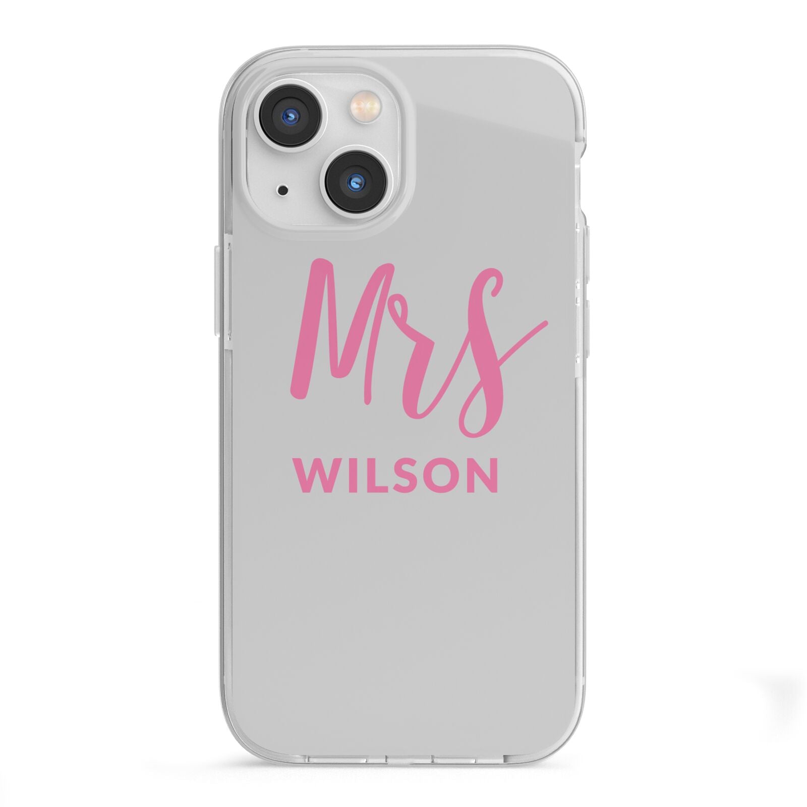 Personalised Mrs Couple iPhone 13 Mini TPU Impact Case with White Edges