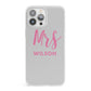 Personalised Mrs Couple iPhone 13 Pro Max Clear Bumper Case