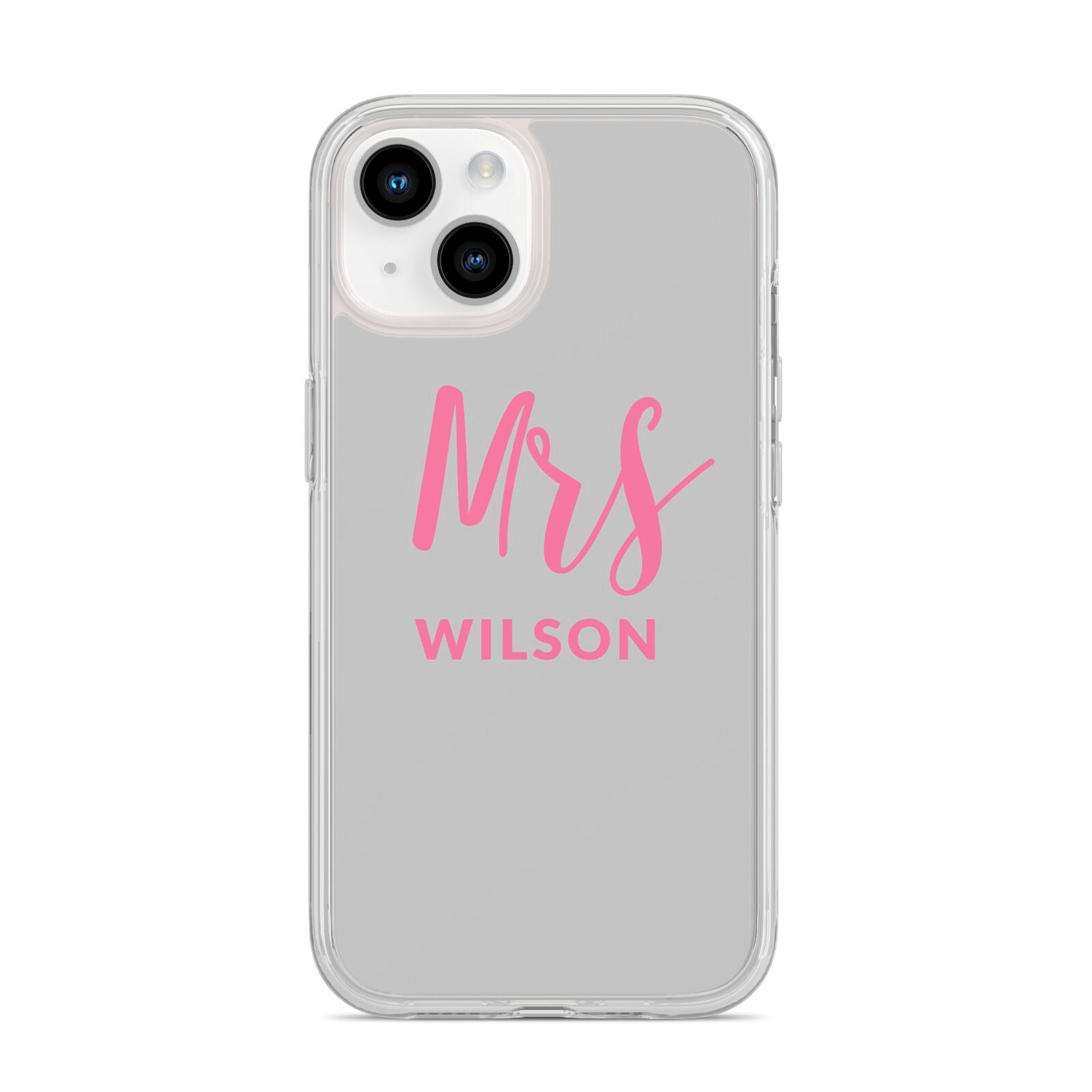 Personalised Mrs Couple iPhone 14 Clear Tough Case Starlight