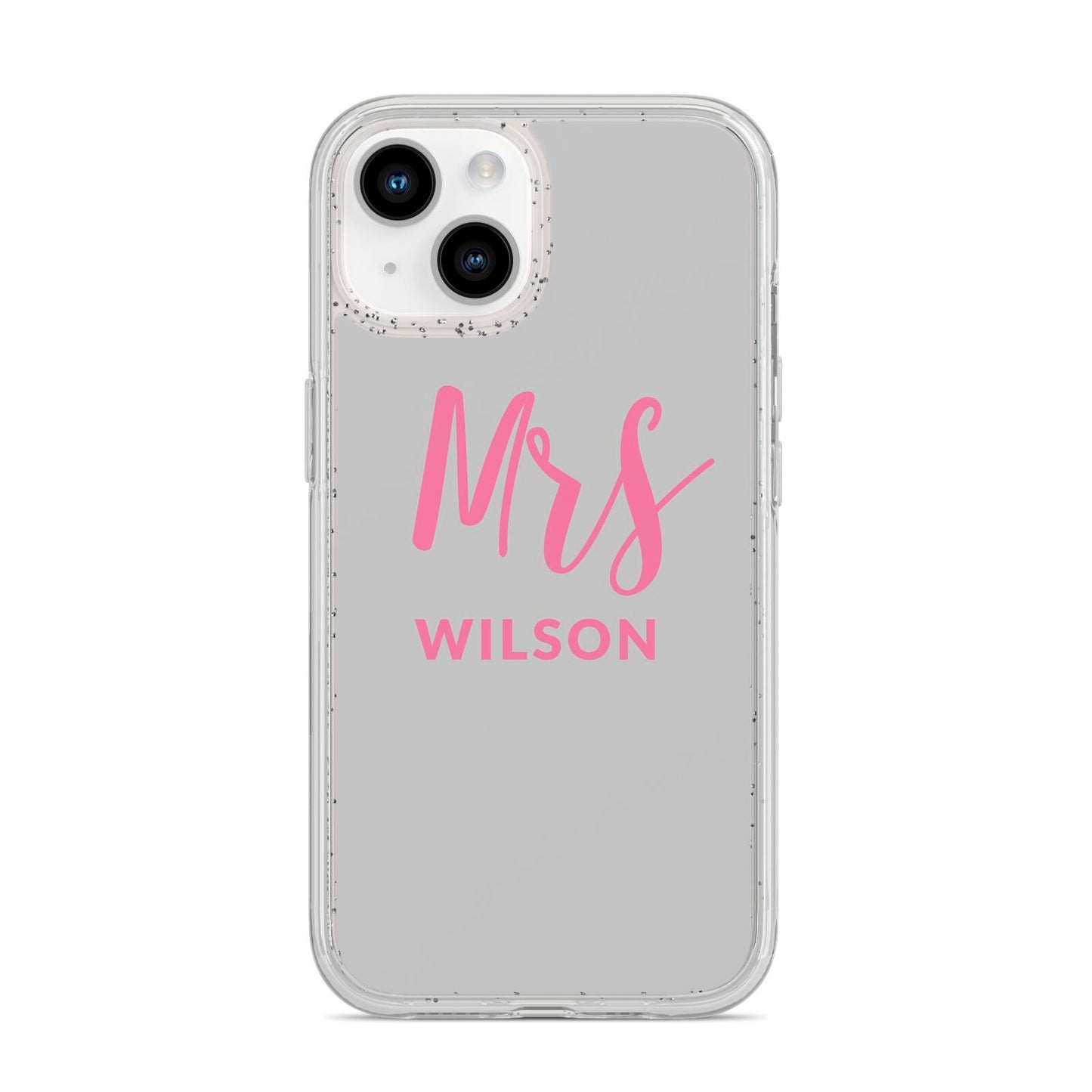 Personalised Mrs Couple iPhone 14 Glitter Tough Case Starlight