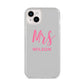 Personalised Mrs Couple iPhone 14 Plus Clear Tough Case Starlight