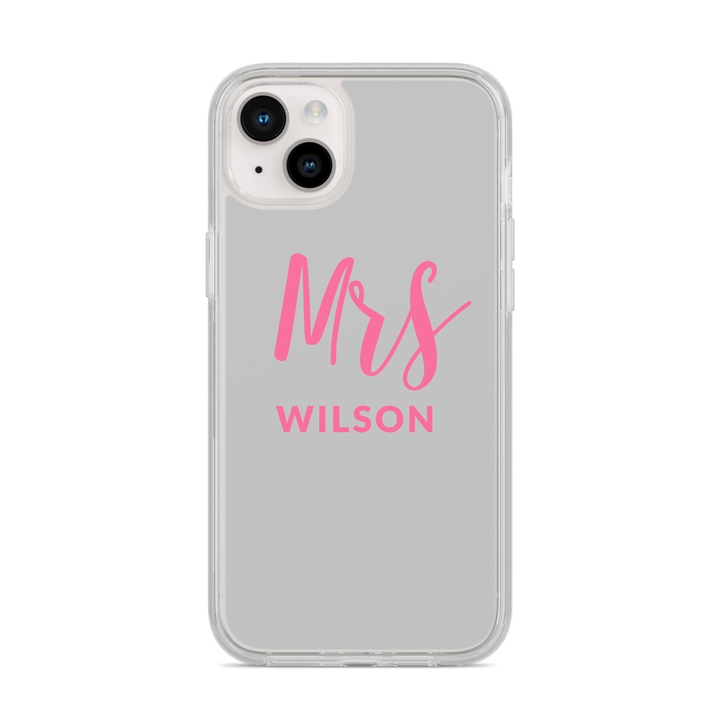 Personalised Mrs Couple iPhone 14 Plus Clear Tough Case Starlight