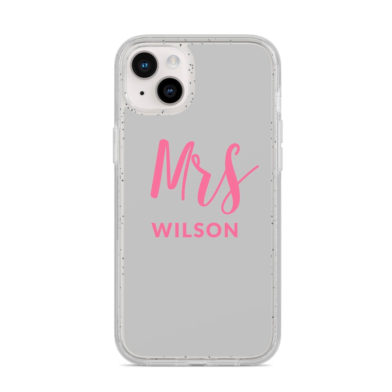 Personalised Mrs Couple iPhone 14 Plus Glitter Tough Case Starlight