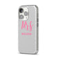 Personalised Mrs Couple iPhone 14 Pro Glitter Tough Case Silver Angled Image