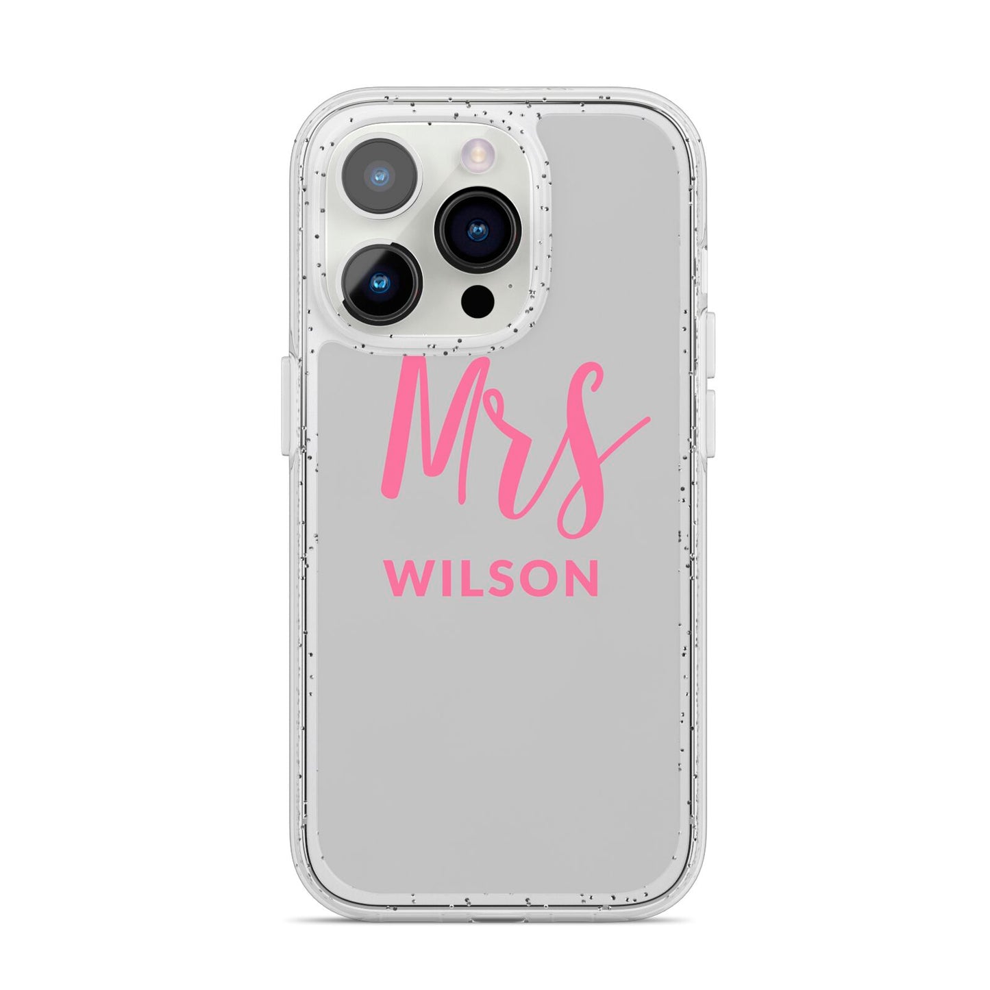 Personalised Mrs Couple iPhone 14 Pro Glitter Tough Case Silver