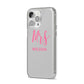 Personalised Mrs Couple iPhone 14 Pro Max Clear Tough Case Silver Angled Image