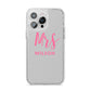 Personalised Mrs Couple iPhone 14 Pro Max Glitter Tough Case Silver
