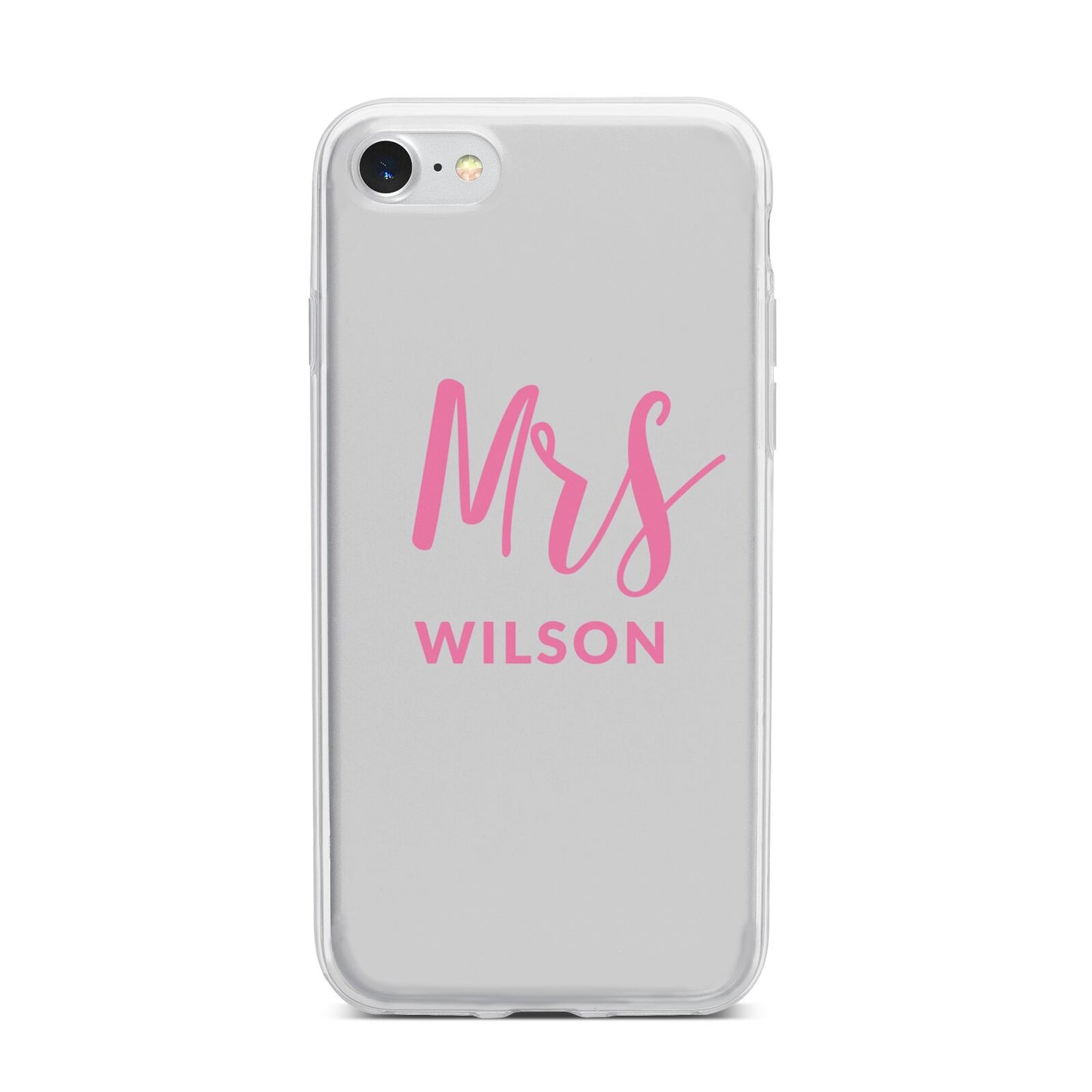 Personalised Mrs Couple iPhone 7 Bumper Case on Silver iPhone