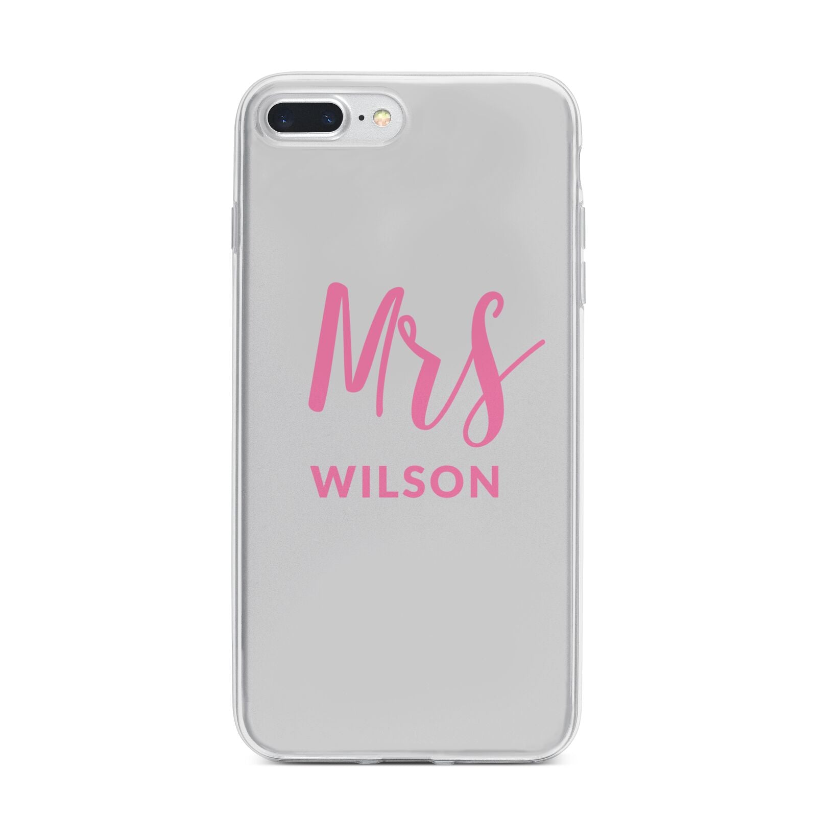 Personalised Mrs Couple iPhone 7 Plus Bumper Case on Silver iPhone