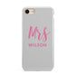 Personalised Mrs Couple iPhone 8 3D Tough Case on Gold Phone