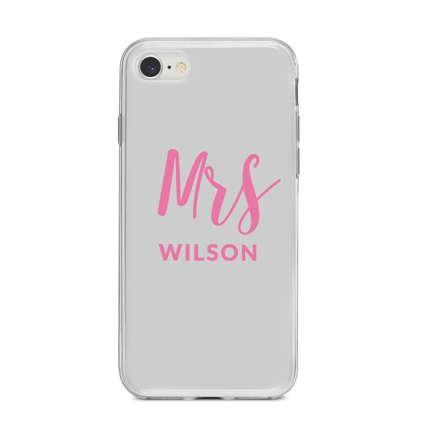 Personalised Mrs Couple iPhone 8 Bumper Case on Silver iPhone