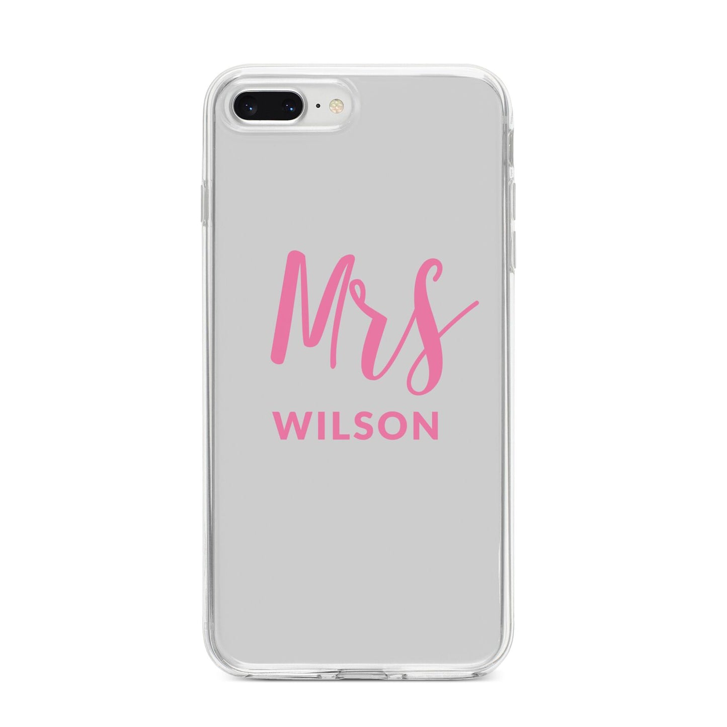 Personalised Mrs Couple iPhone 8 Plus Bumper Case on Silver iPhone