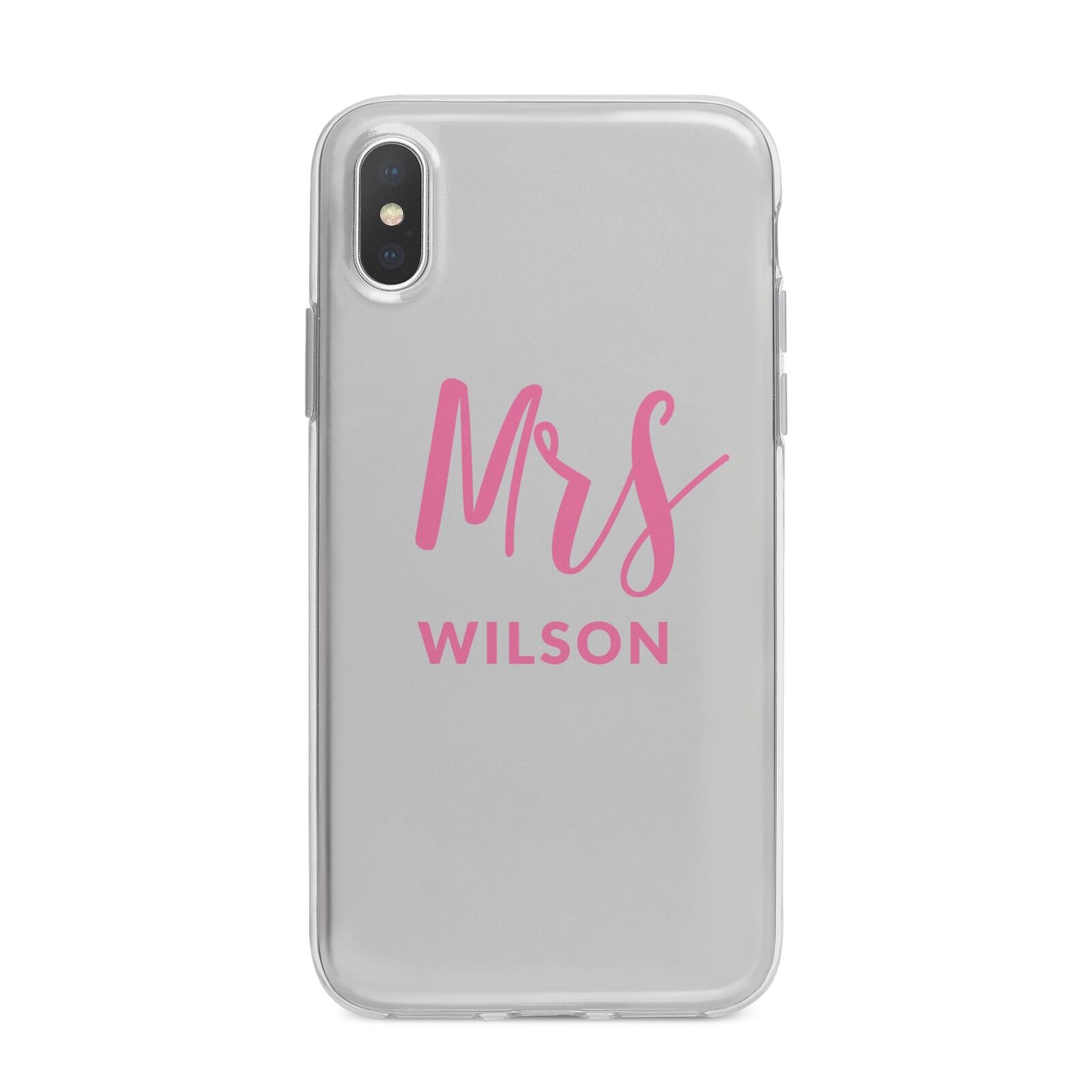 Personalised Mrs Couple iPhone X Bumper Case on Silver iPhone Alternative Image 1