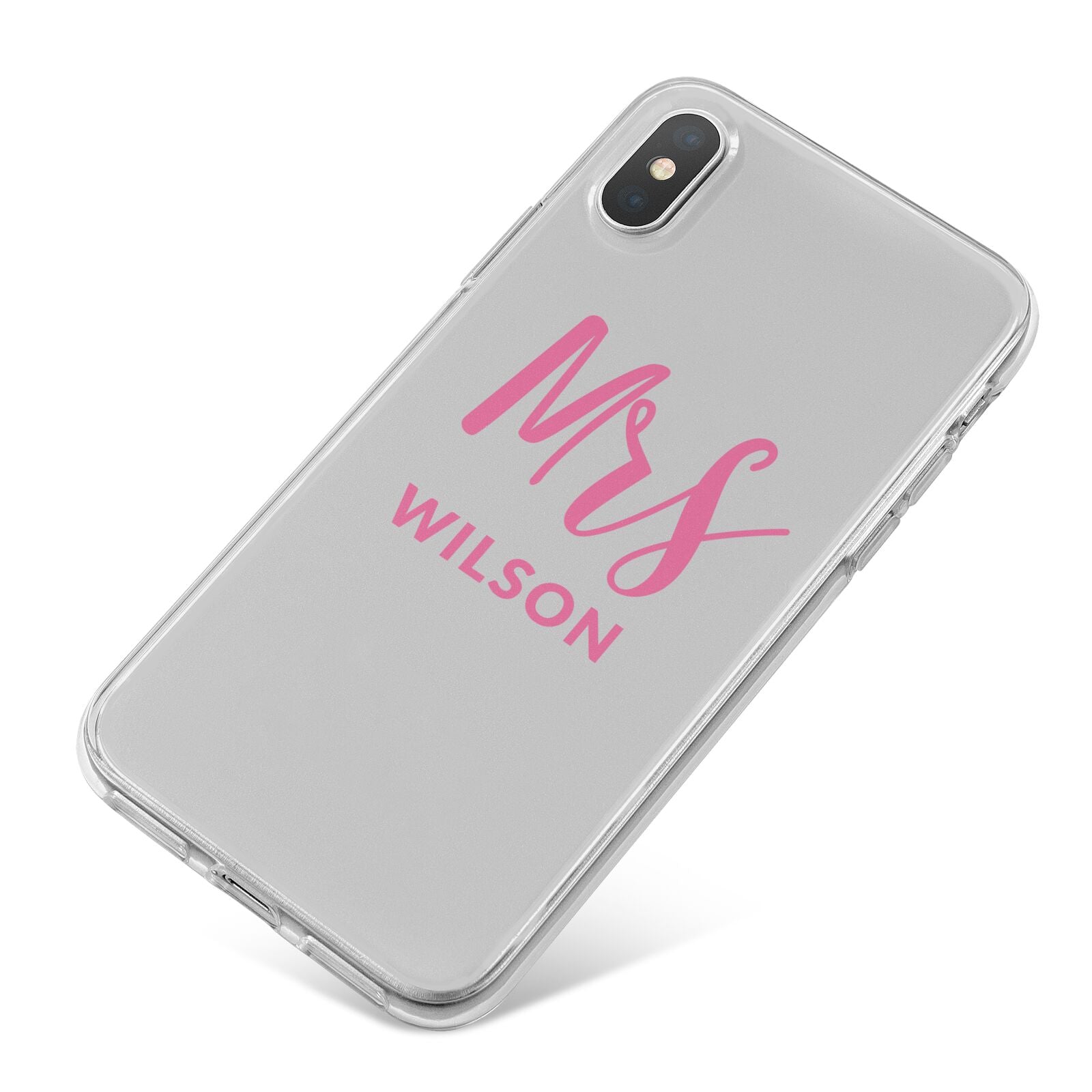 Personalised Mrs Couple iPhone X Bumper Case on Silver iPhone
