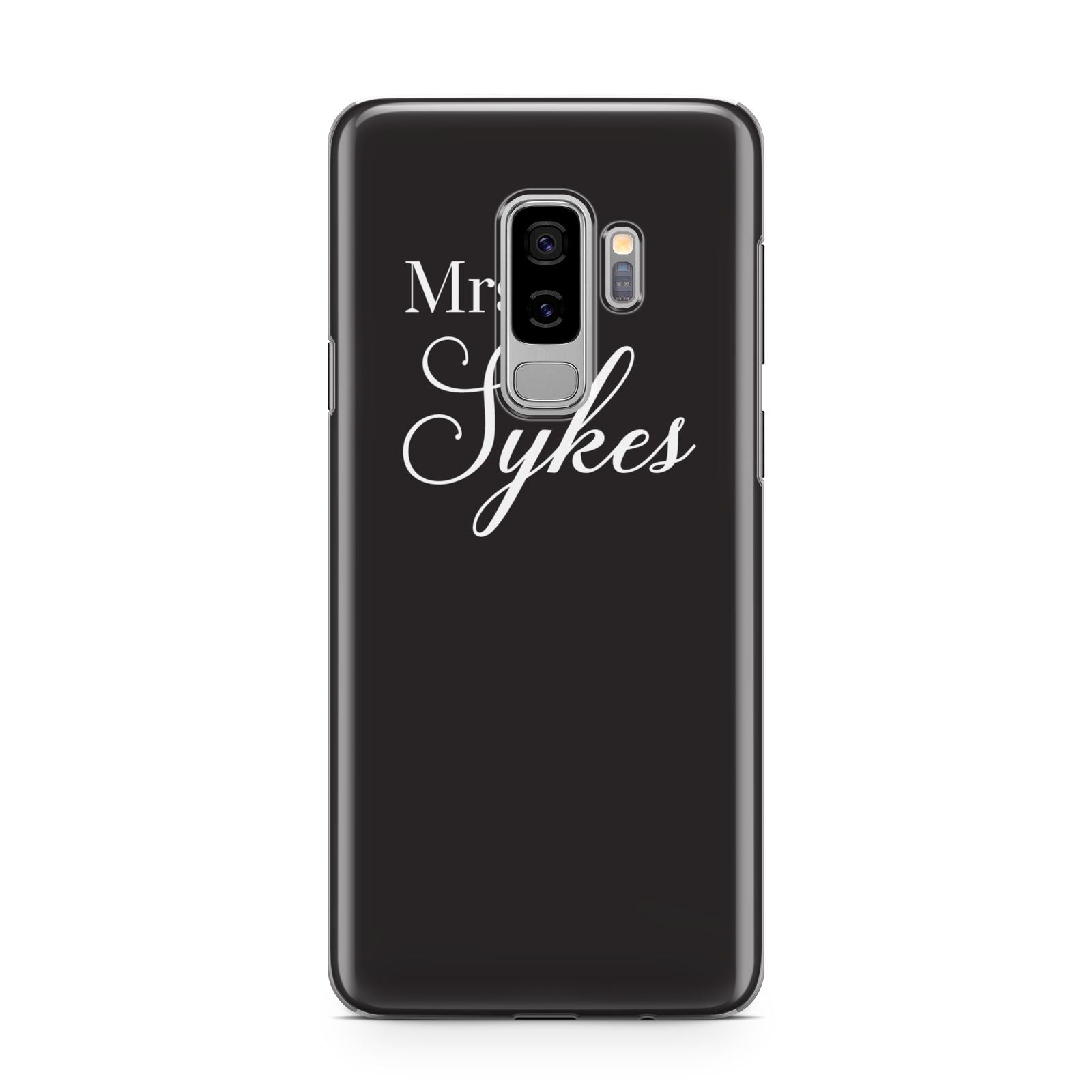 Personalised Mrs Or Mr Bride Samsung Galaxy S9 Plus Case on Silver phone