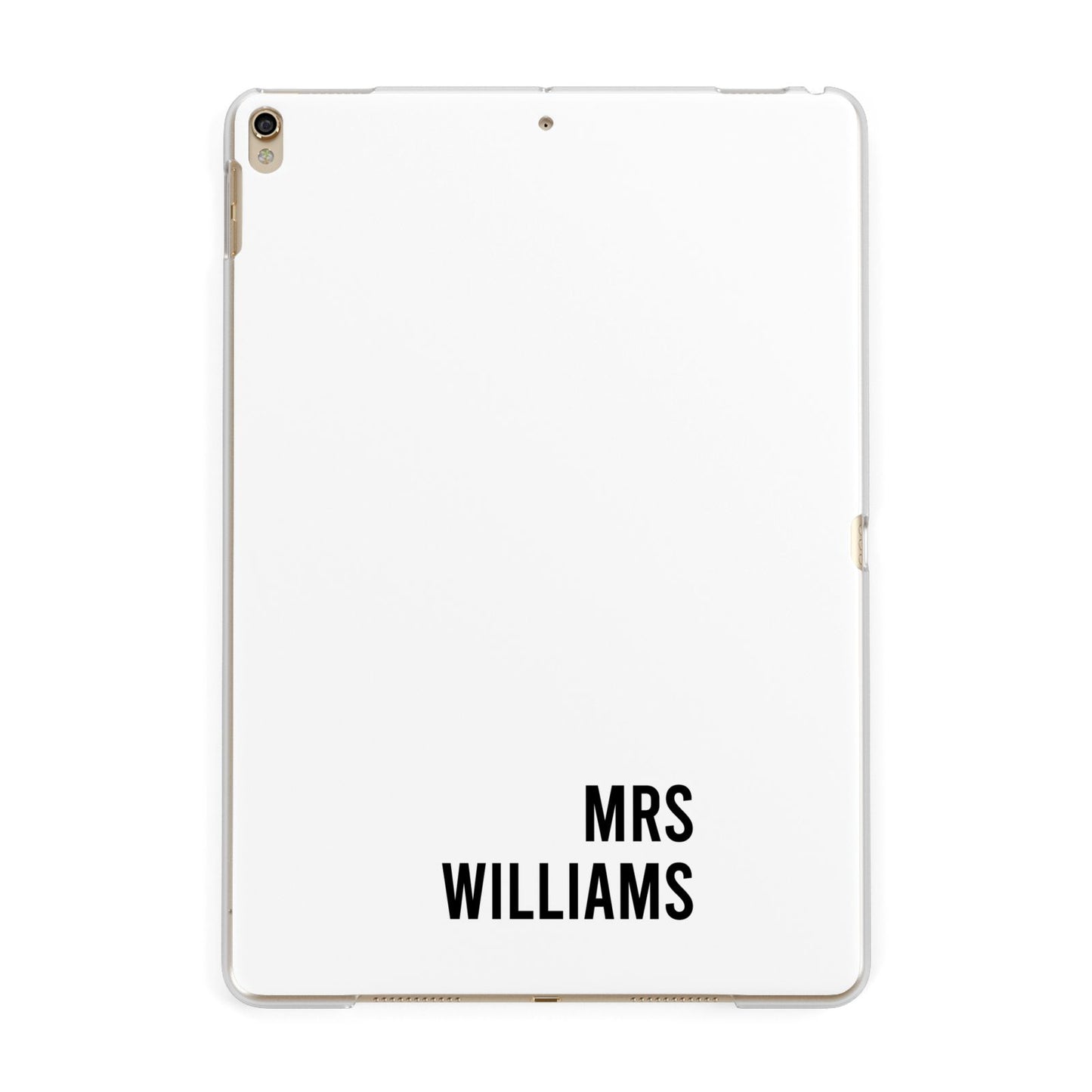 Personalised Mrs Surname Apple iPad Gold Case