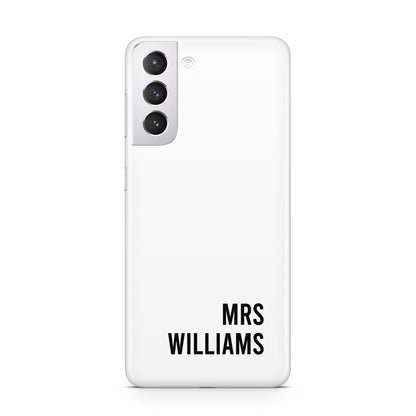 Personalised Mrs Surname Samsung S21 Case