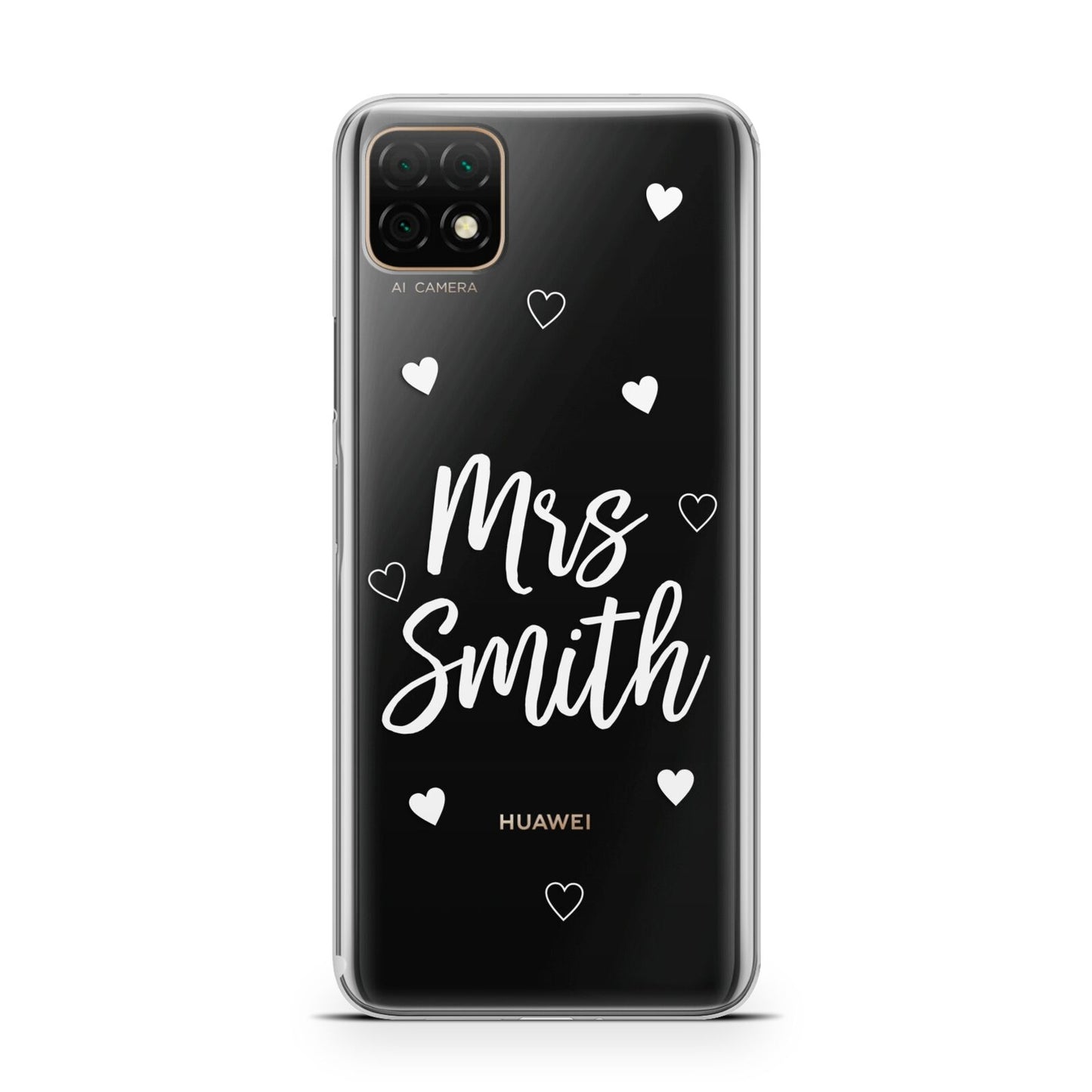 Personalised Mrs with Hearts Huawei Enjoy 20 Phone Case