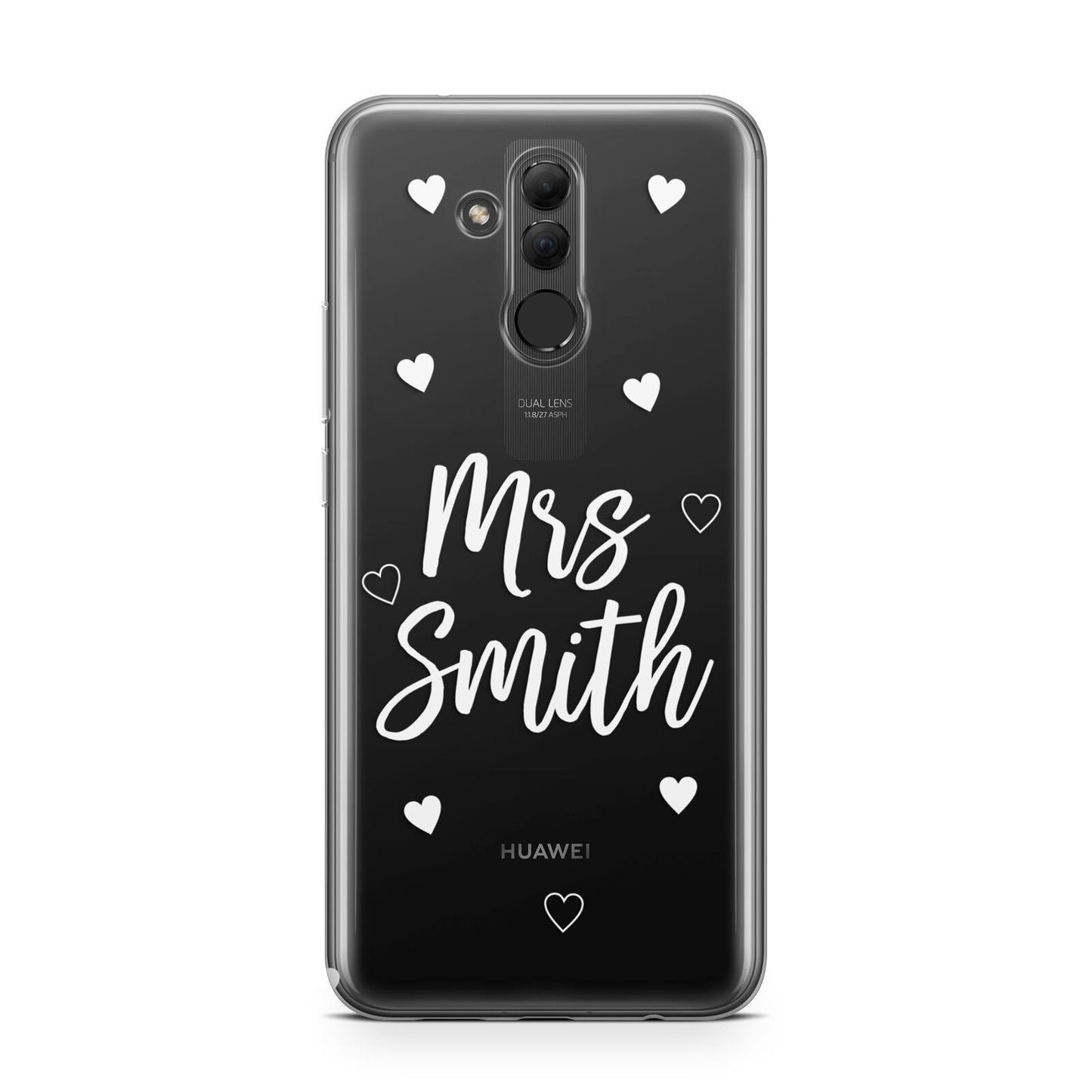 Personalised Mrs with Hearts Huawei Mate 20 Lite