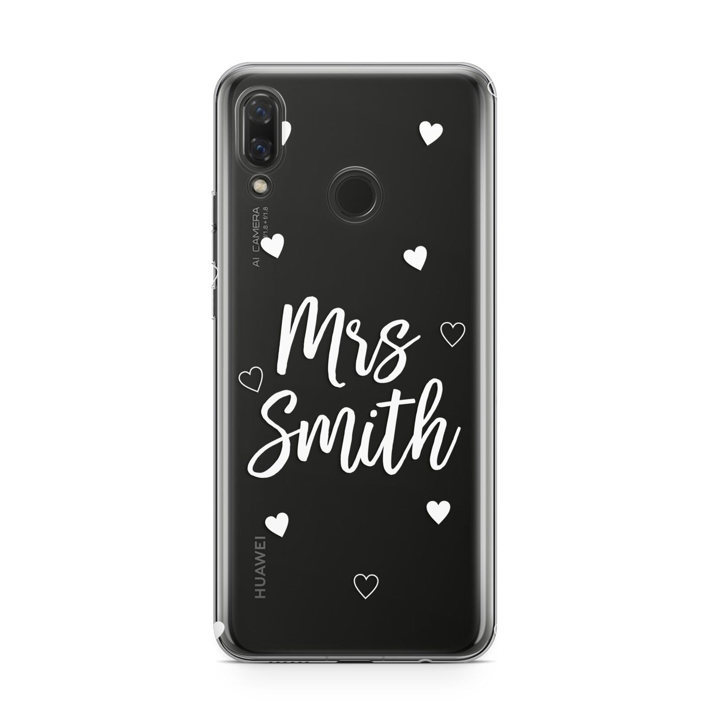 Personalised Mrs with Hearts Huawei Nova 3 Phone Case