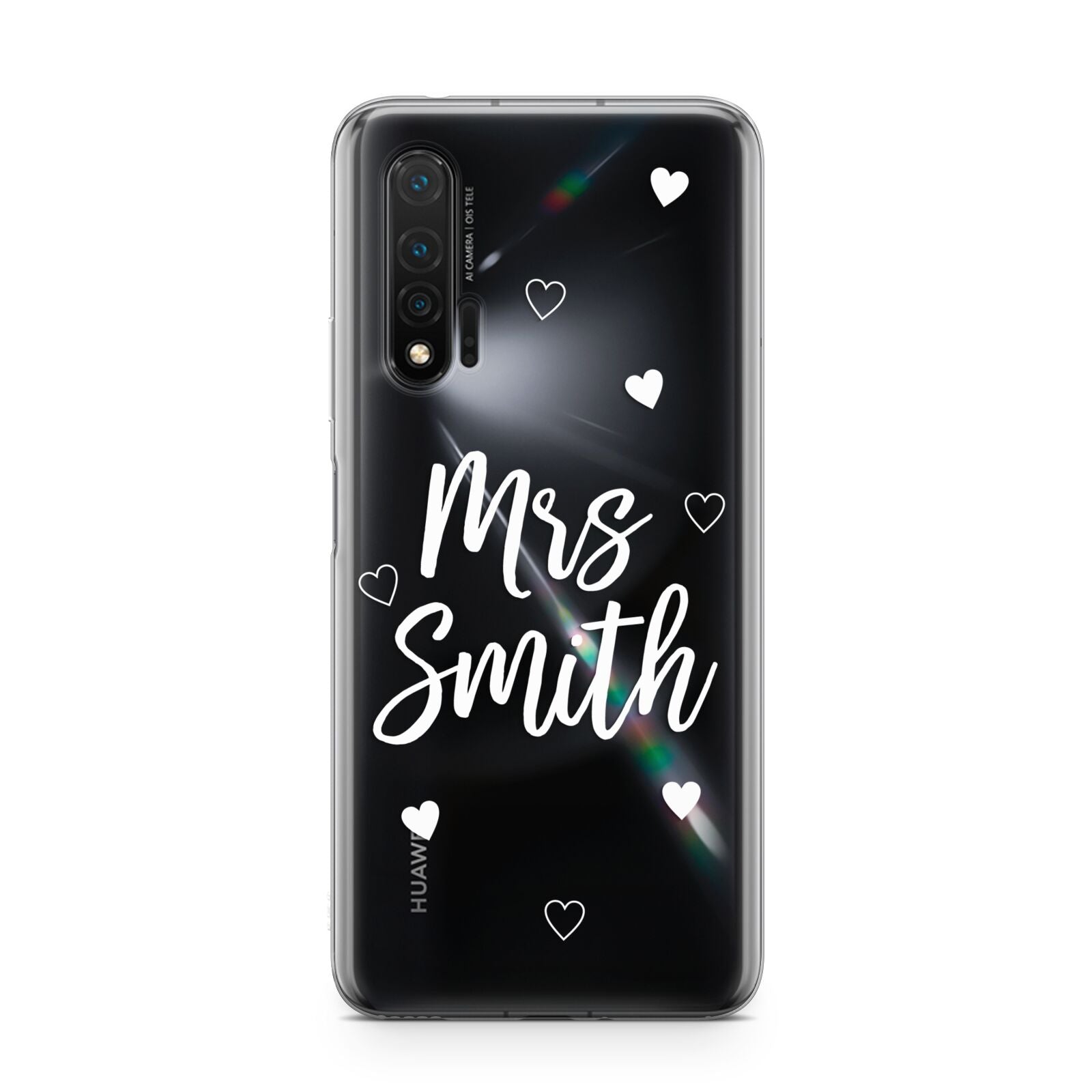 Personalised Mrs with Hearts Huawei Nova 6 Phone Case