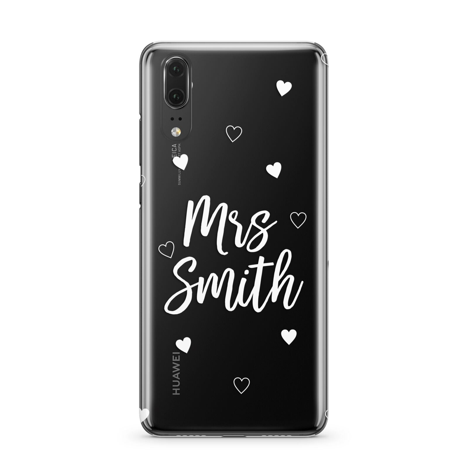 Personalised Mrs with Hearts Huawei P20 Phone Case