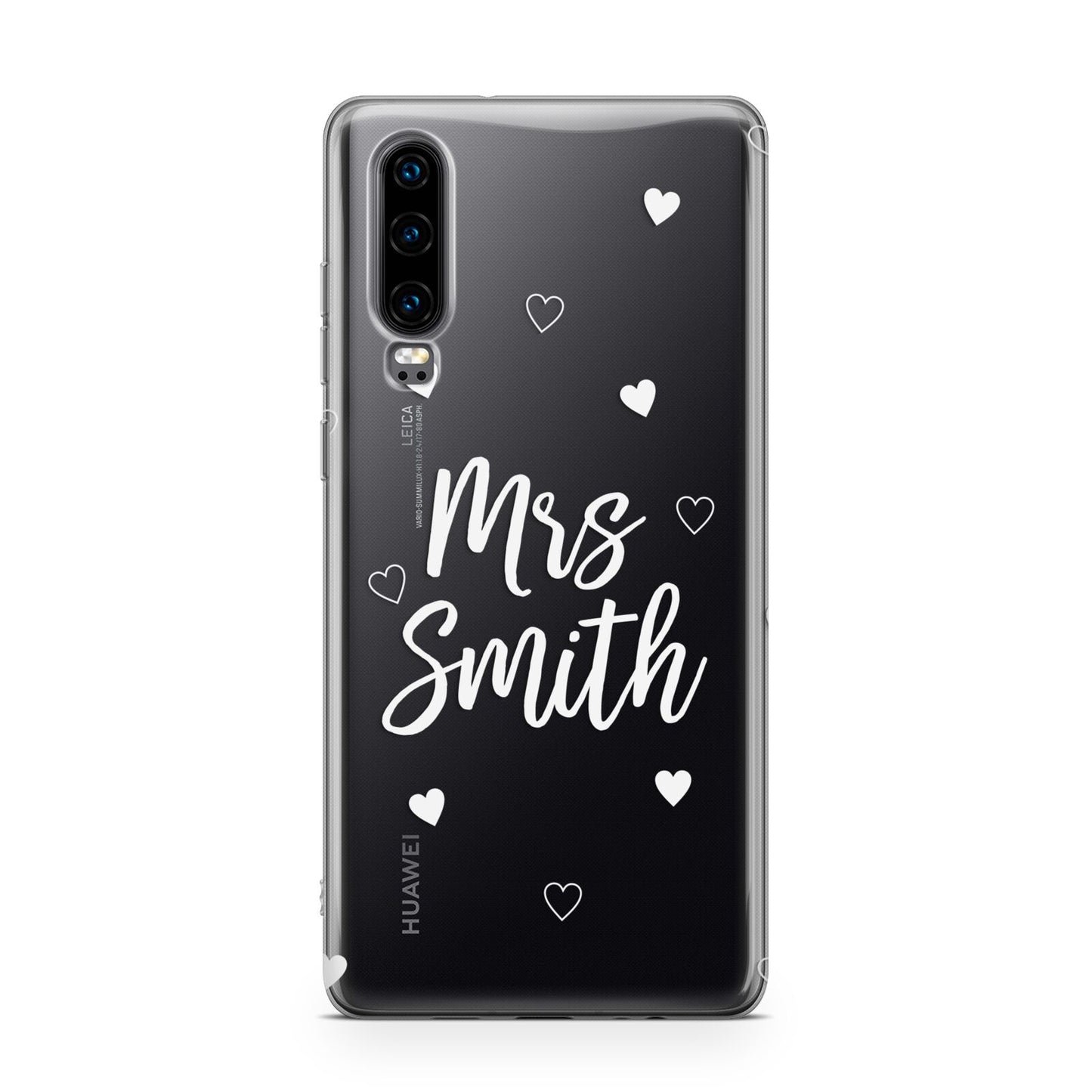 Personalised Mrs with Hearts Huawei P30 Phone Case