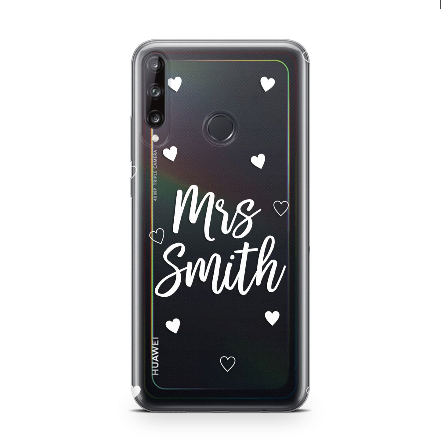 Personalised Mrs with Hearts Huawei P40 Lite E Phone Case