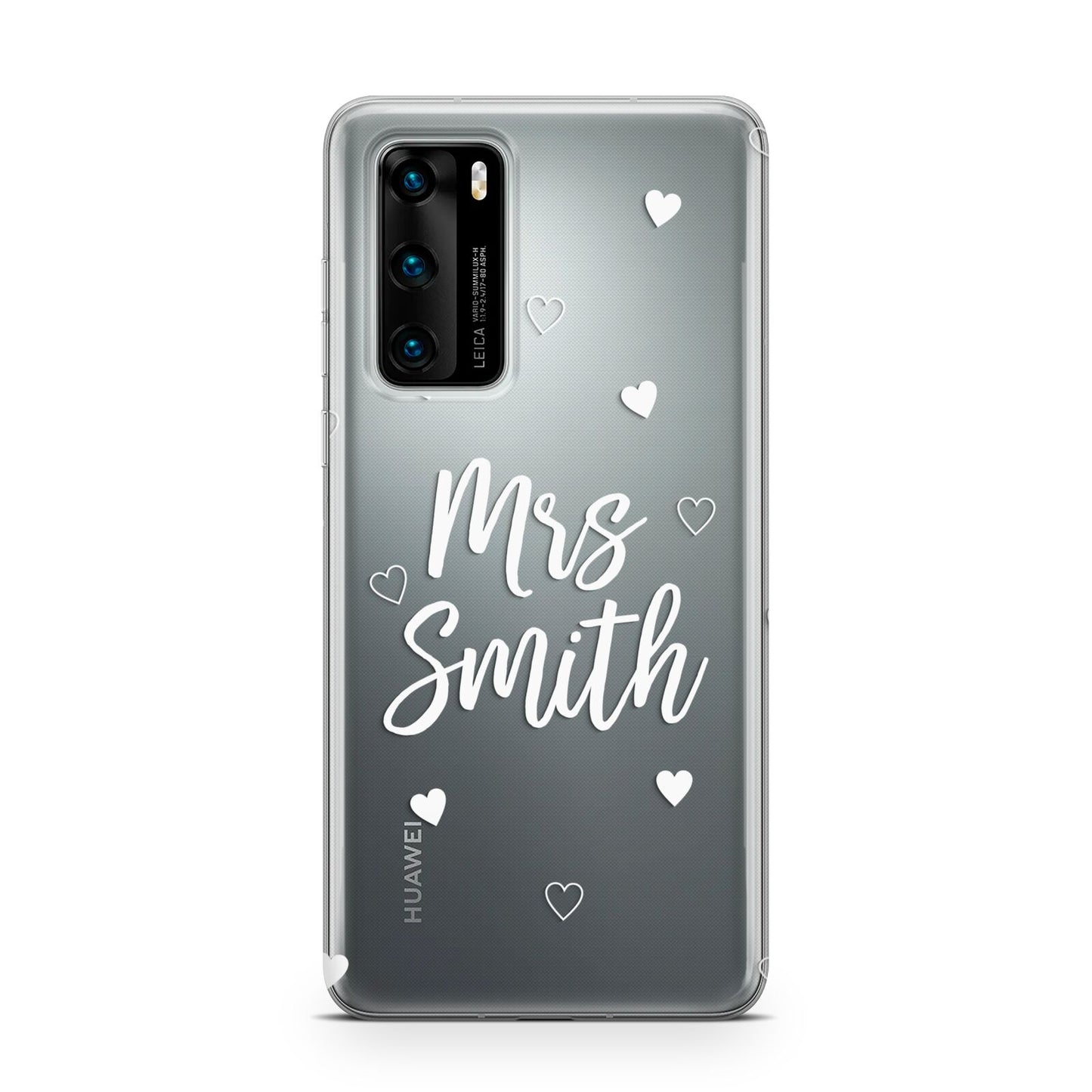 Personalised Mrs with Hearts Huawei P40 Phone Case