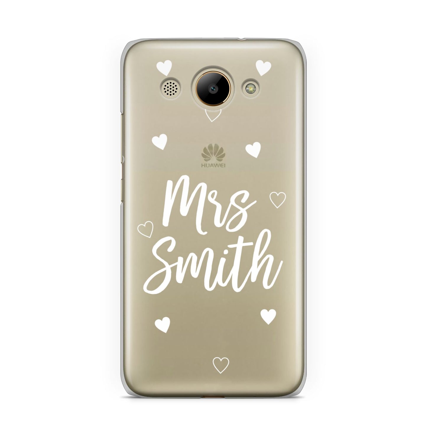 Personalised Mrs with Hearts Huawei Y3 2017