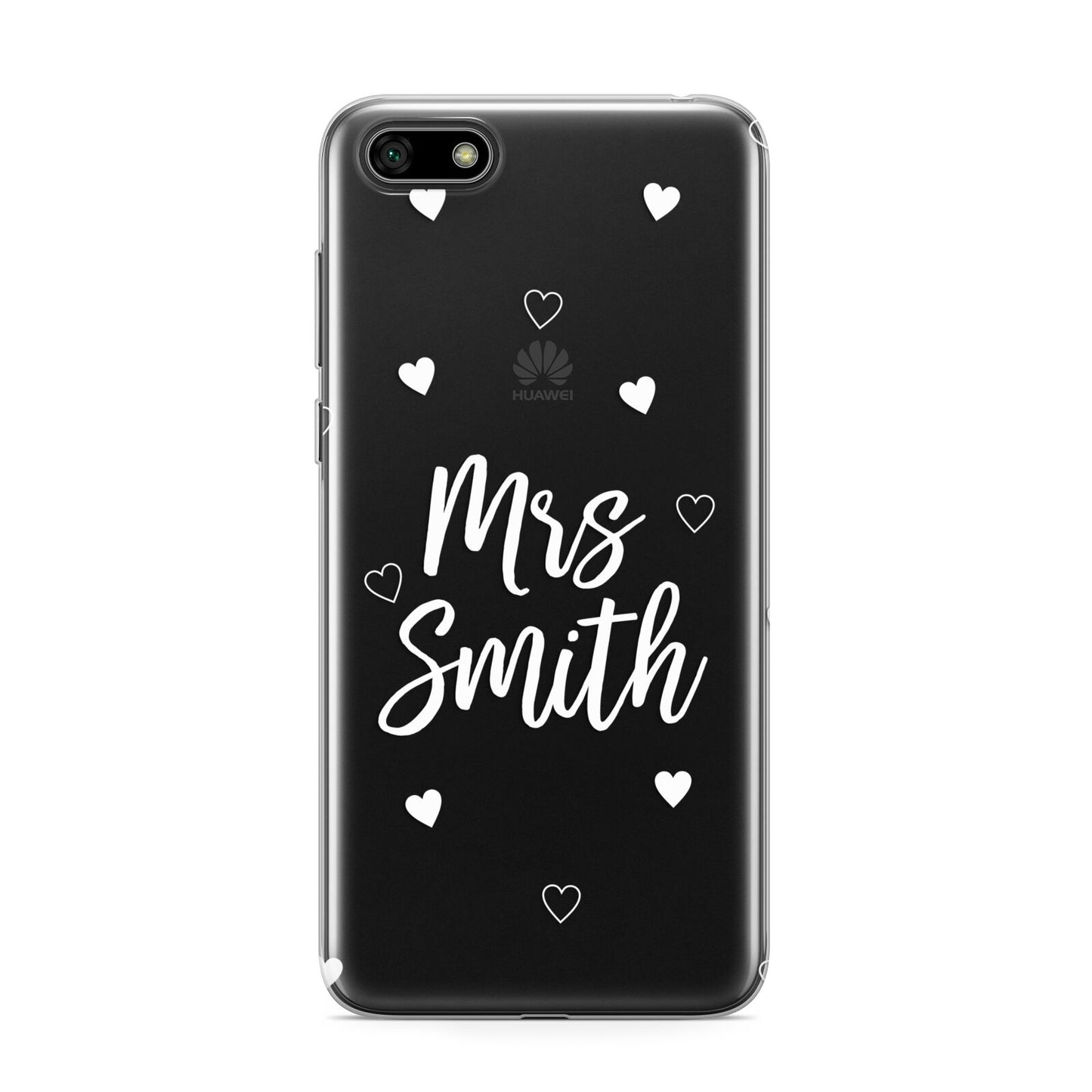 Personalised Mrs with Hearts Huawei Y5 Prime 2018 Phone Case