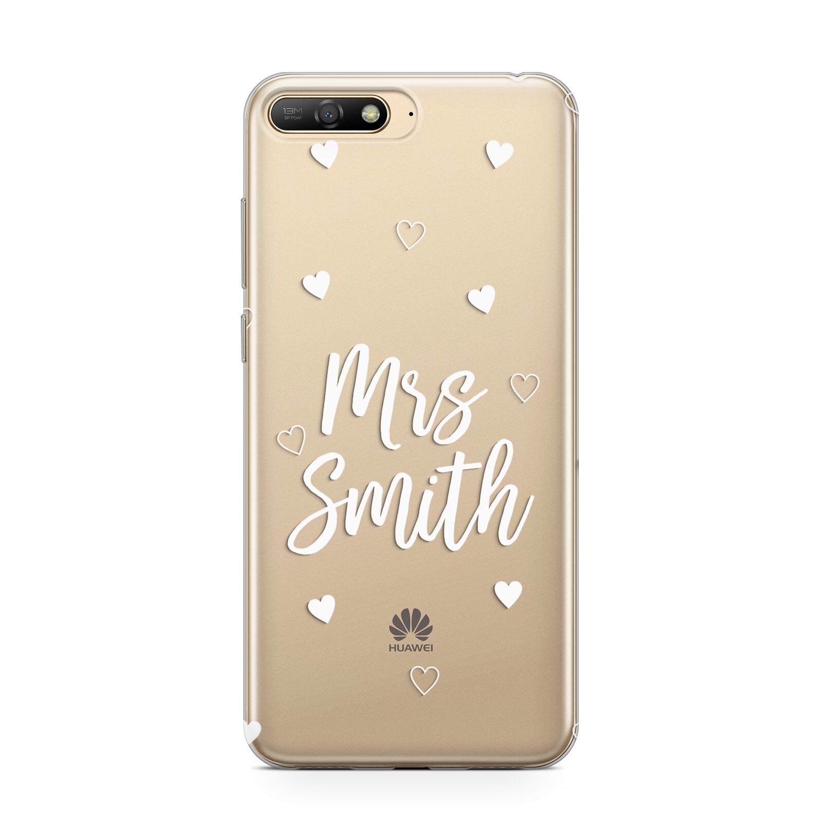 Personalised Mrs with Hearts Huawei Y6 2018