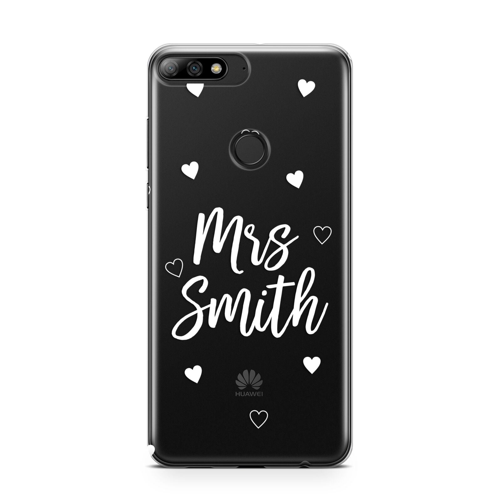 Personalised Mrs with Hearts Huawei Y7 2018