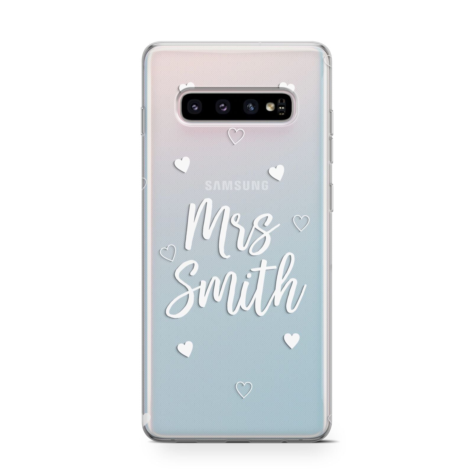 Personalised Mrs with Hearts Protective Samsung Galaxy Case