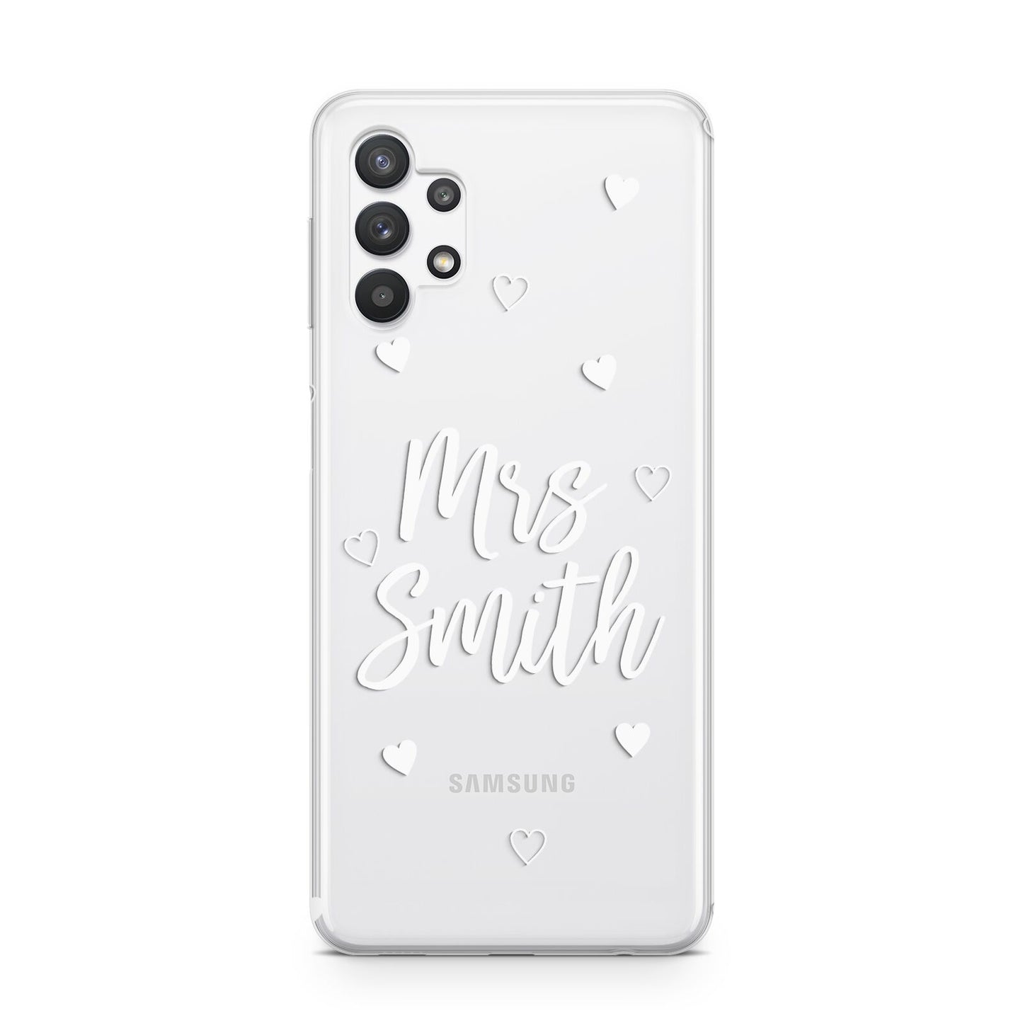 Personalised Mrs with Hearts Samsung A32 5G Case