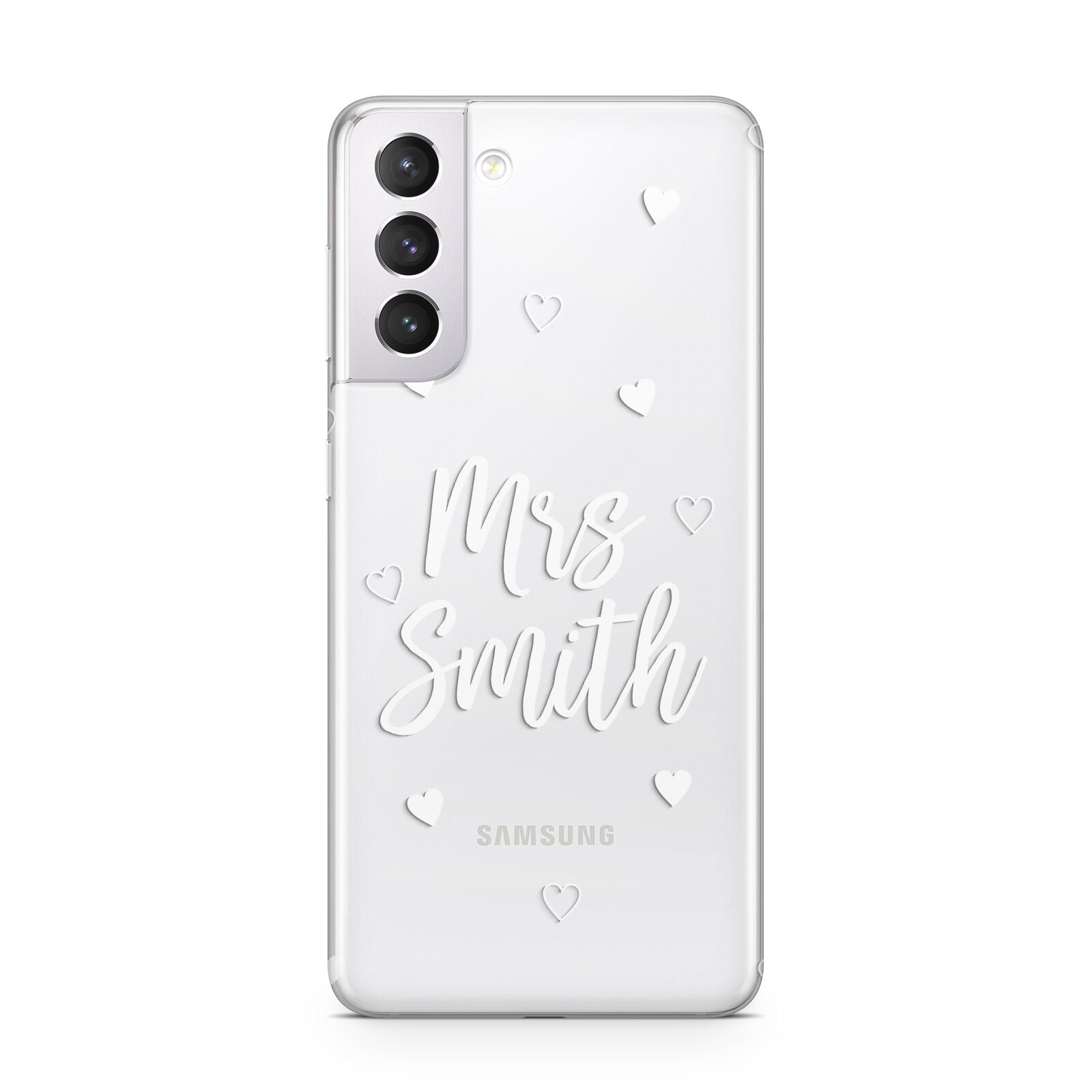 Personalised Mrs with Hearts Samsung S21 Case