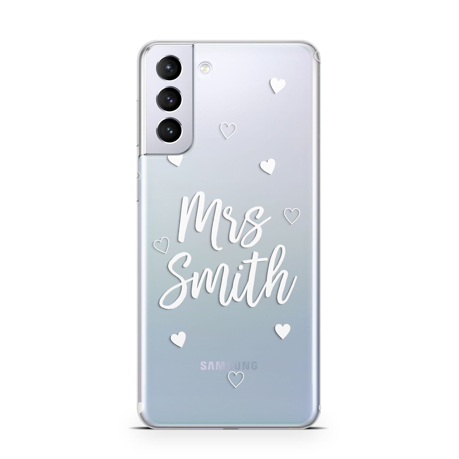 Personalised Mrs with Hearts Samsung S21 Plus Case