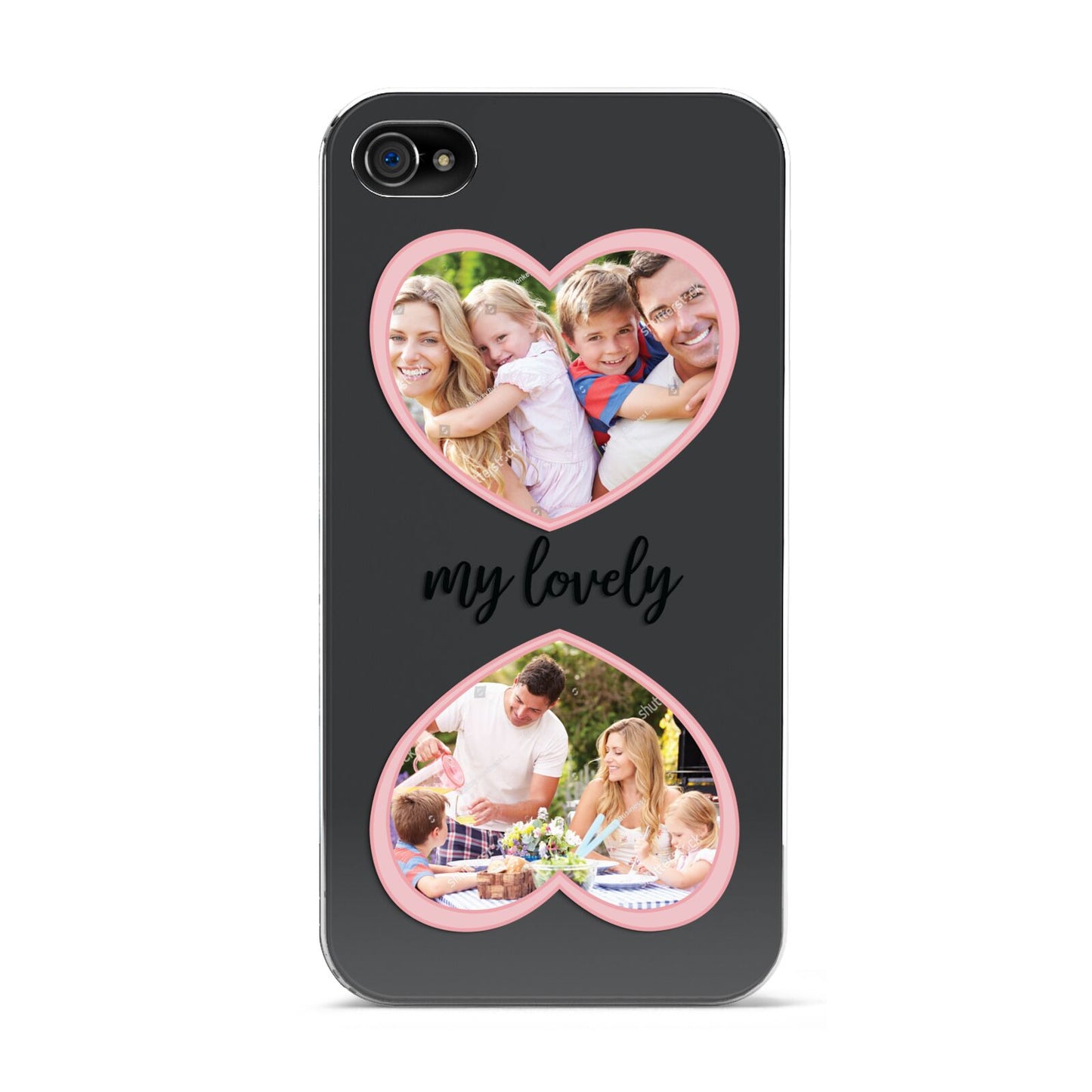 Personalised Multi Photo Hearts Apple iPhone 4s Case