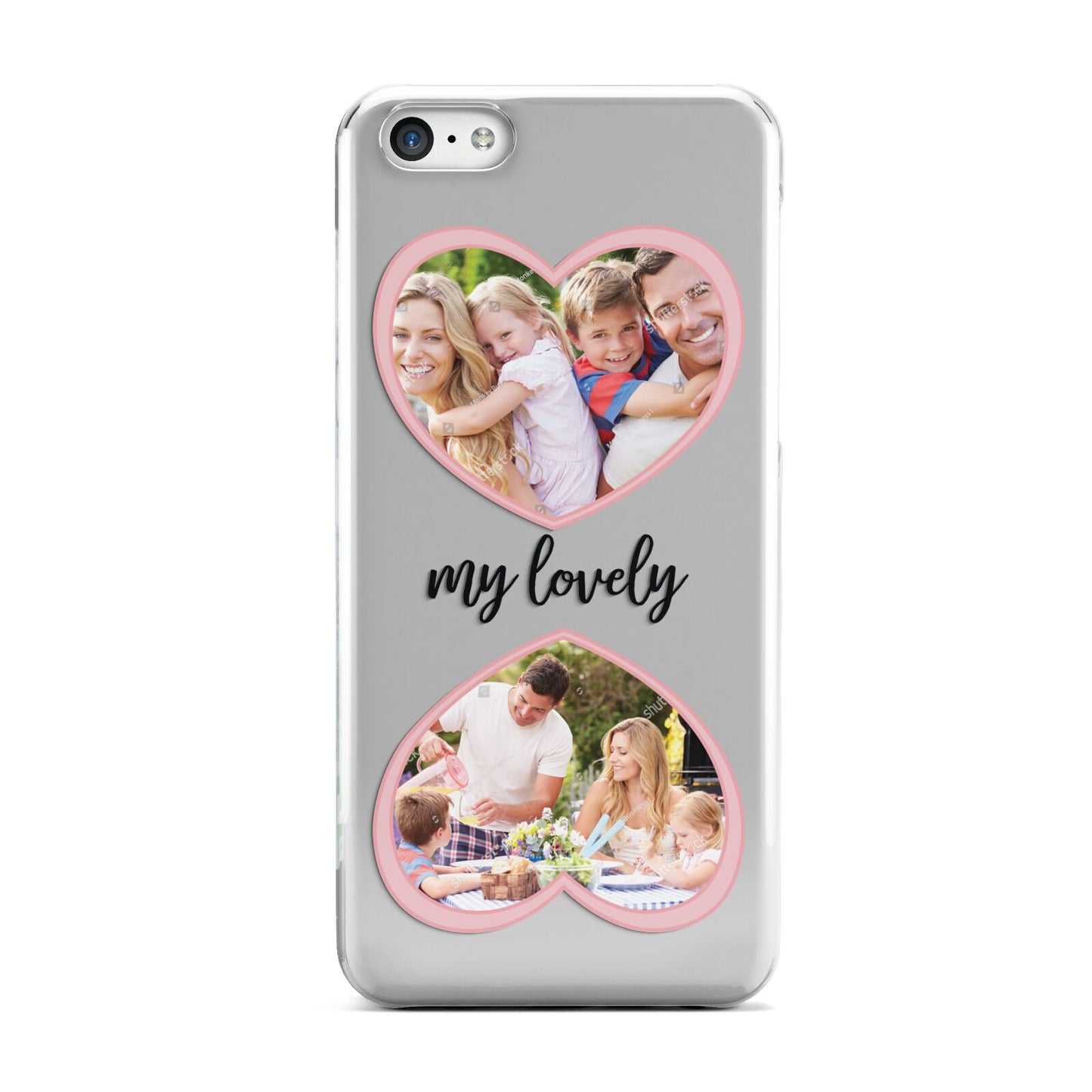 Personalised Multi Photo Hearts Apple iPhone 5c Case