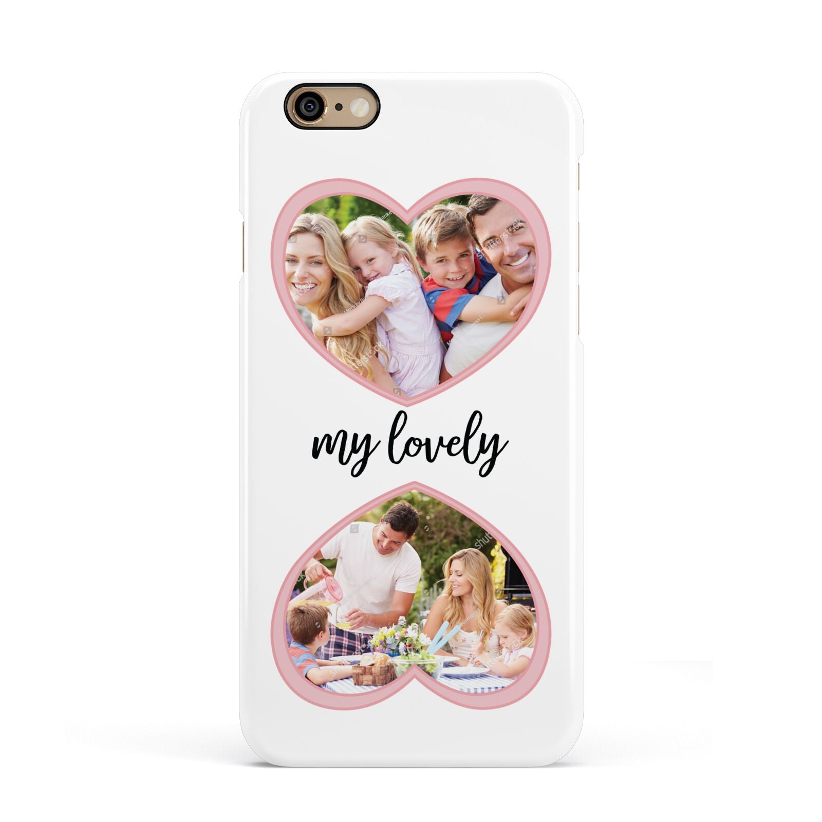 Personalised Multi Photo Hearts Apple iPhone 6 3D Snap Case