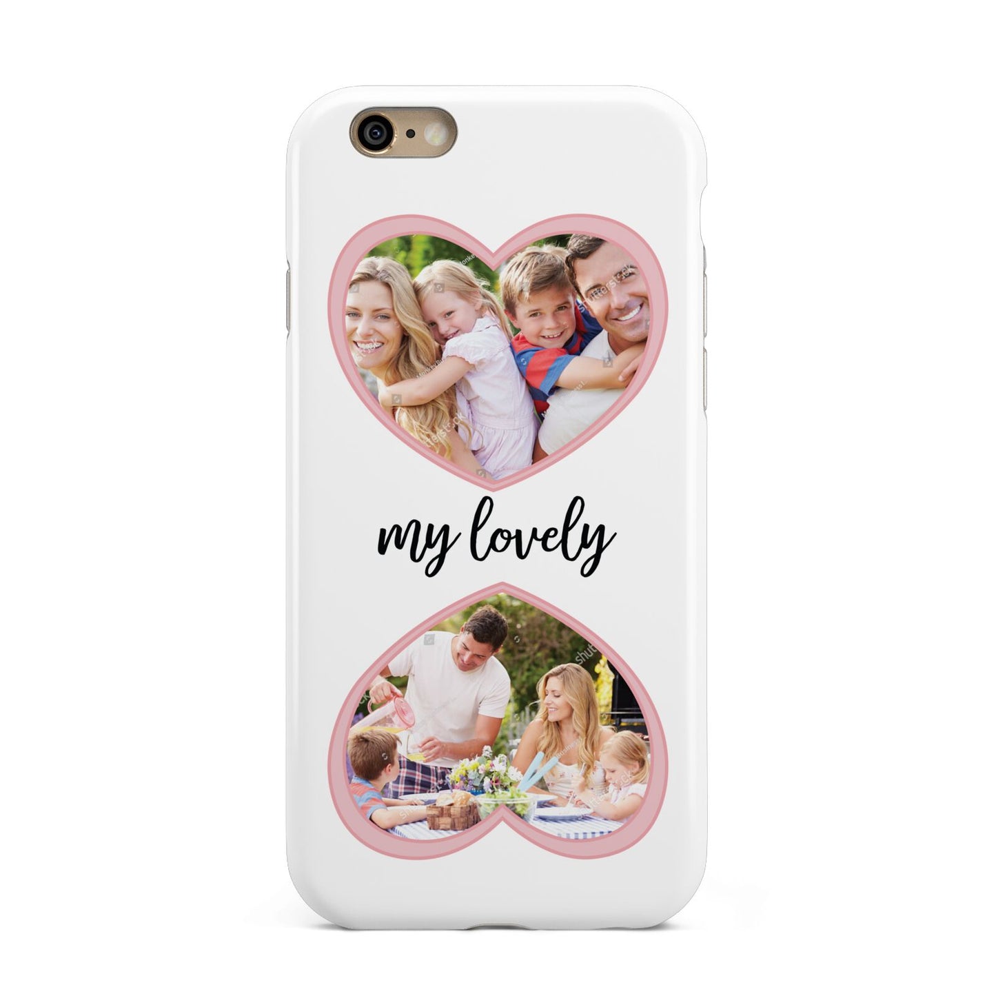 Personalised Multi Photo Hearts Apple iPhone 6 3D Tough Case