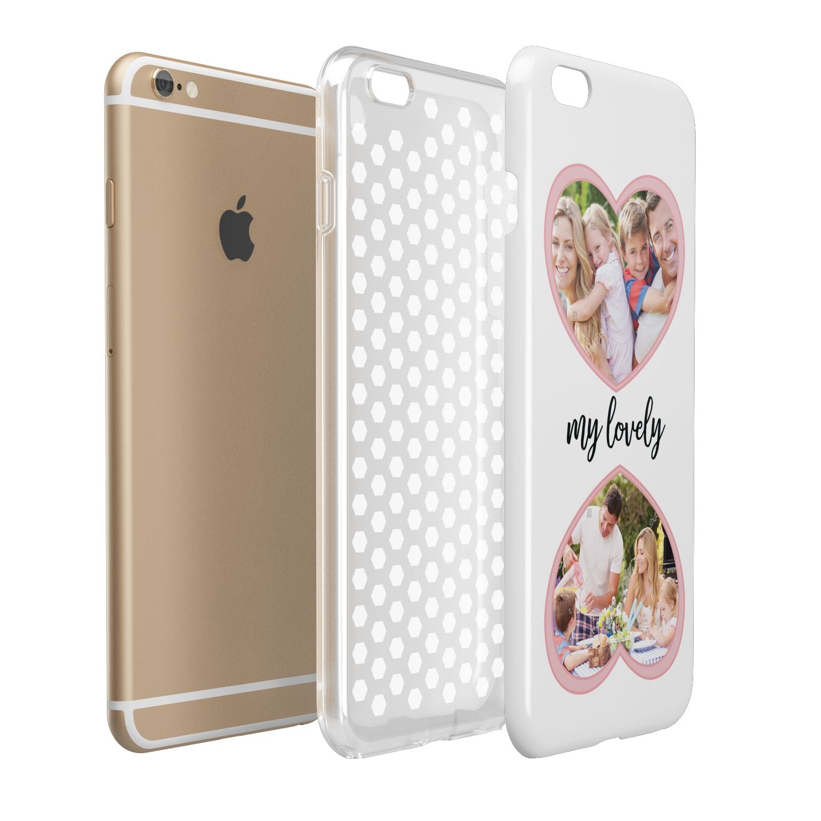 Personalised Multi Photo Hearts Apple iPhone 6 Plus 3D Tough Case