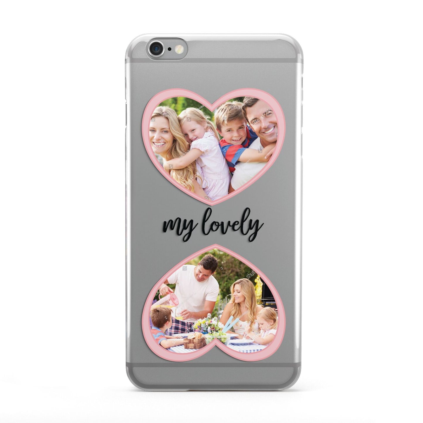 Personalised Multi Photo Hearts Apple iPhone 6 Plus Case