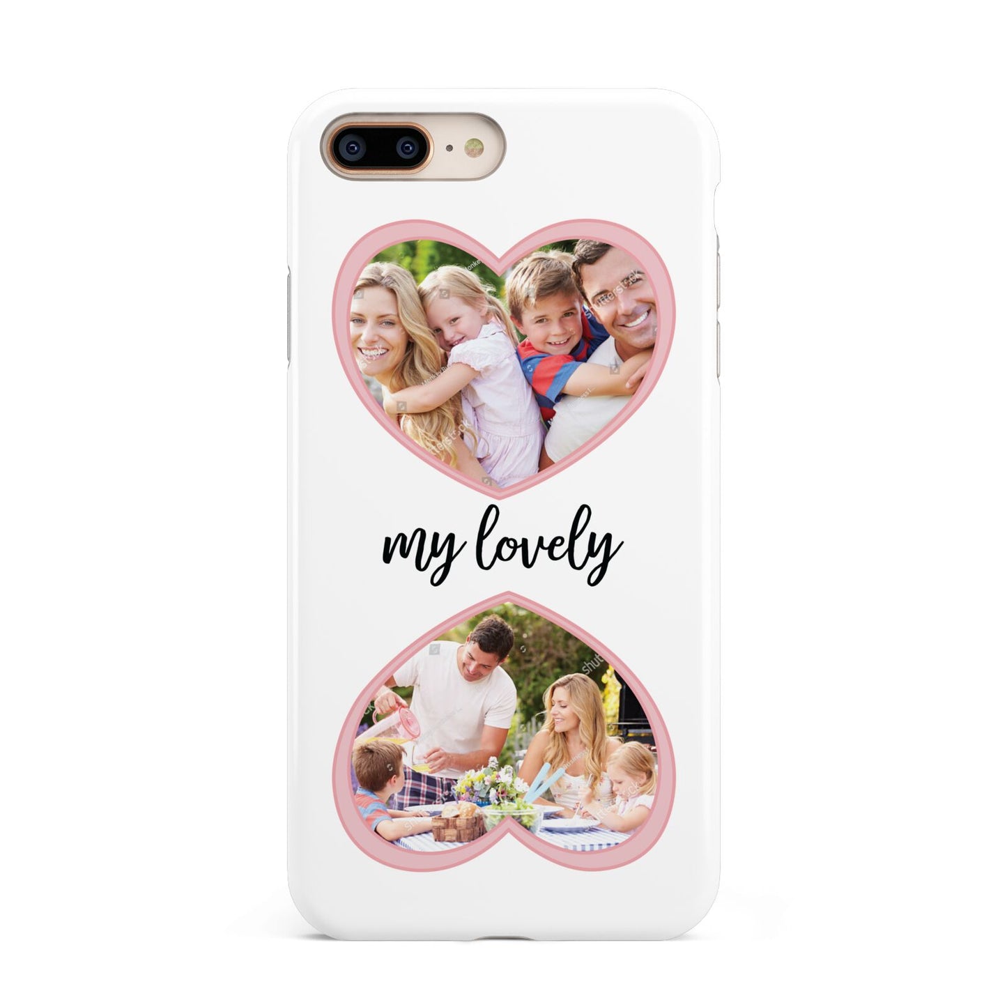 Personalised Multi Photo Hearts Apple iPhone 7 8 Plus 3D Tough Case