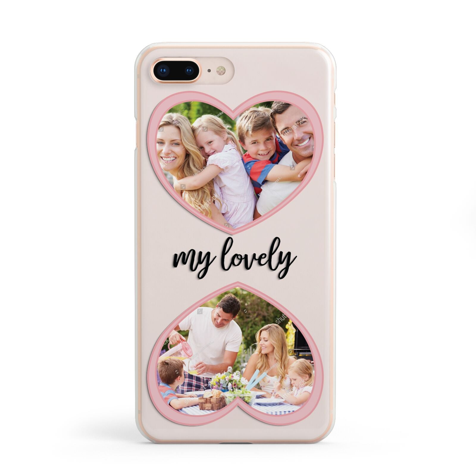 Personalised Multi Photo Hearts Apple iPhone 8 Plus Case