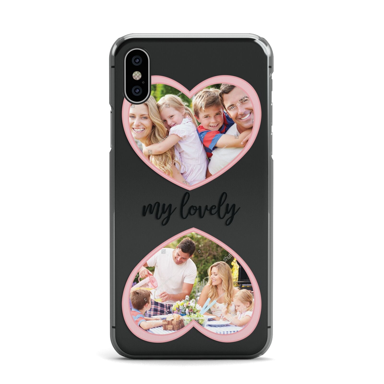 Personalised Multi Photo Hearts Apple iPhone X Case