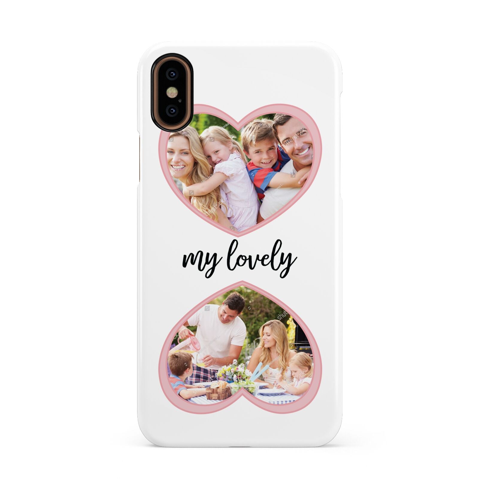 Personalised Multi Photo Hearts Apple iPhone XS 3D Snap Case