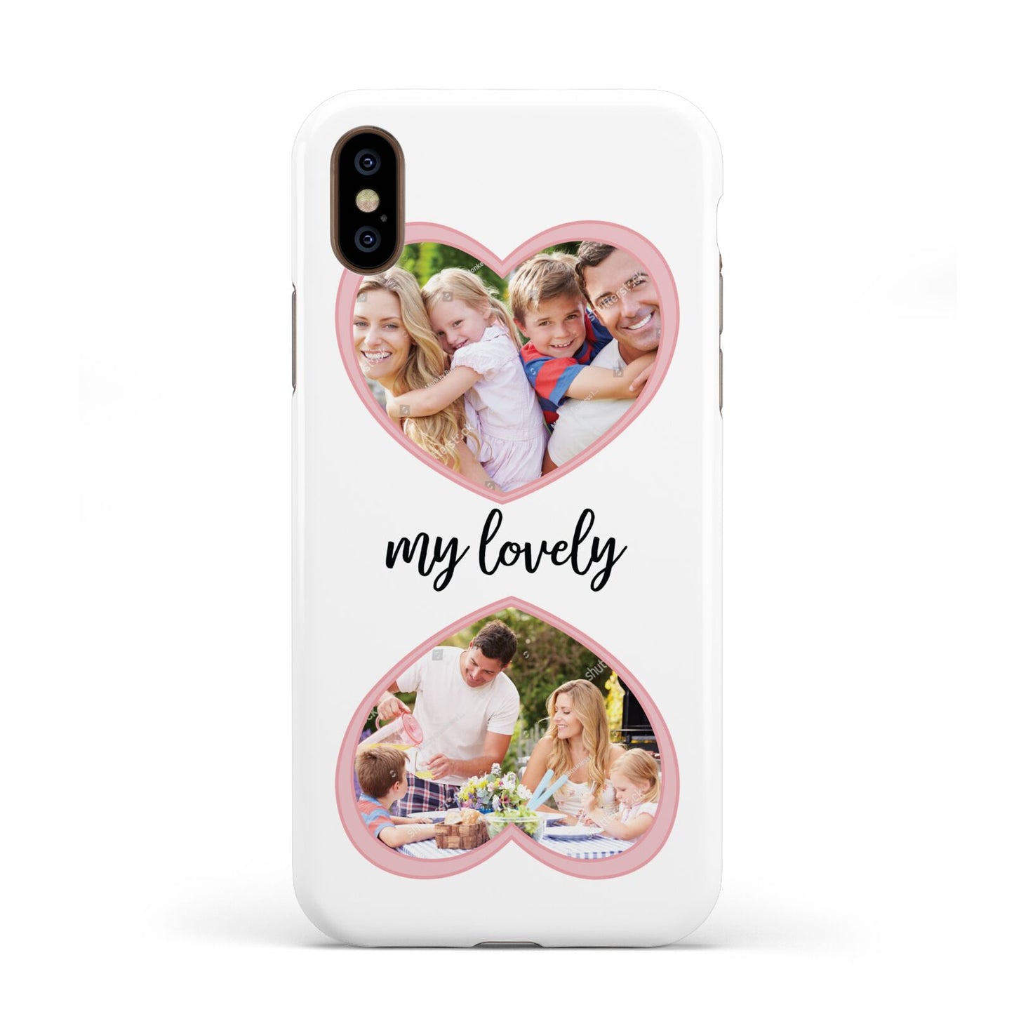 Personalised Multi Photo Hearts Apple iPhone XS 3D Tough