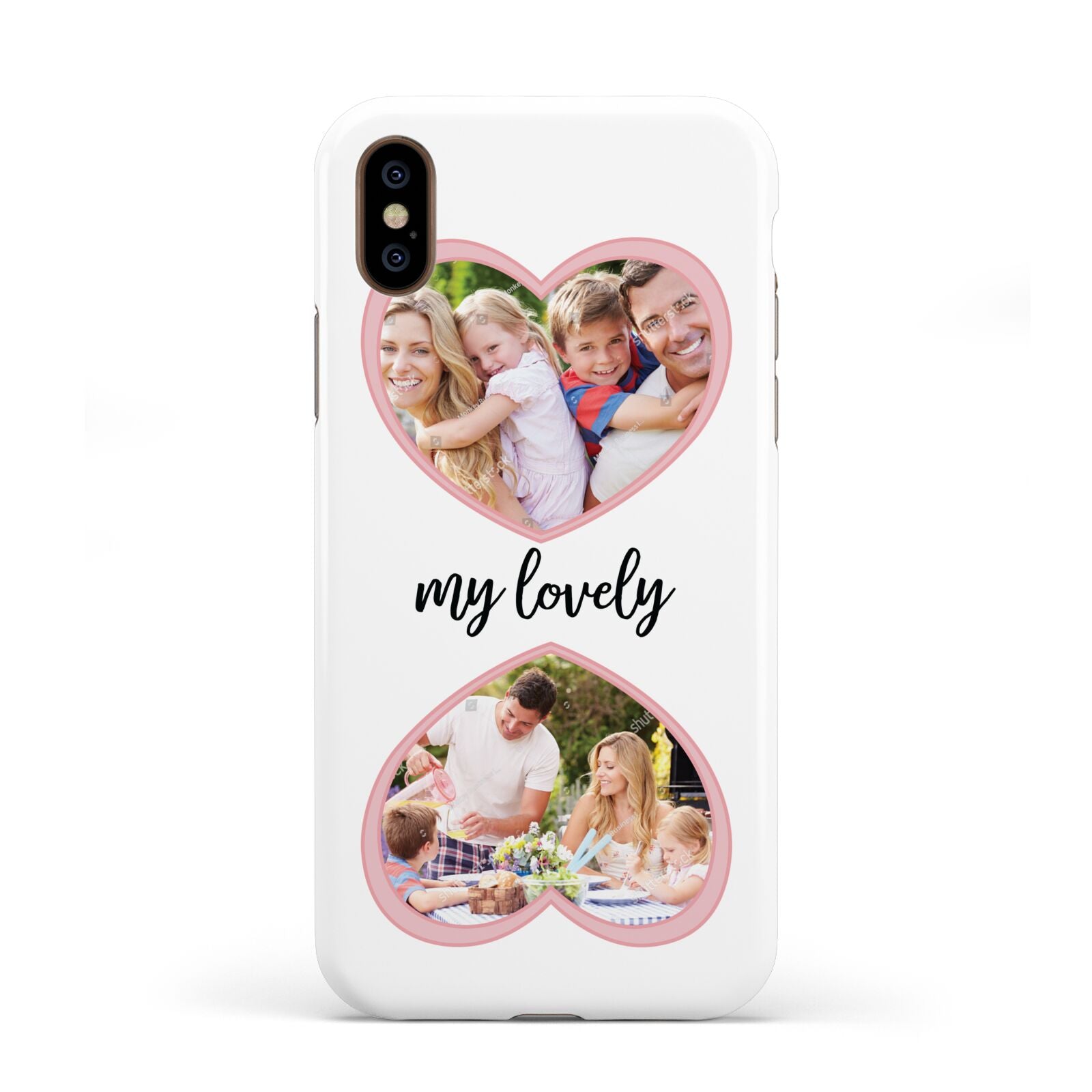 Personalised Multi Photo Hearts Apple iPhone XS 3D Tough